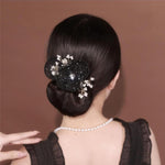 PALAY Hair Bun Maker for Elegant Hairstyles with Flexible Wire featuring Lace Flowers and Pearls