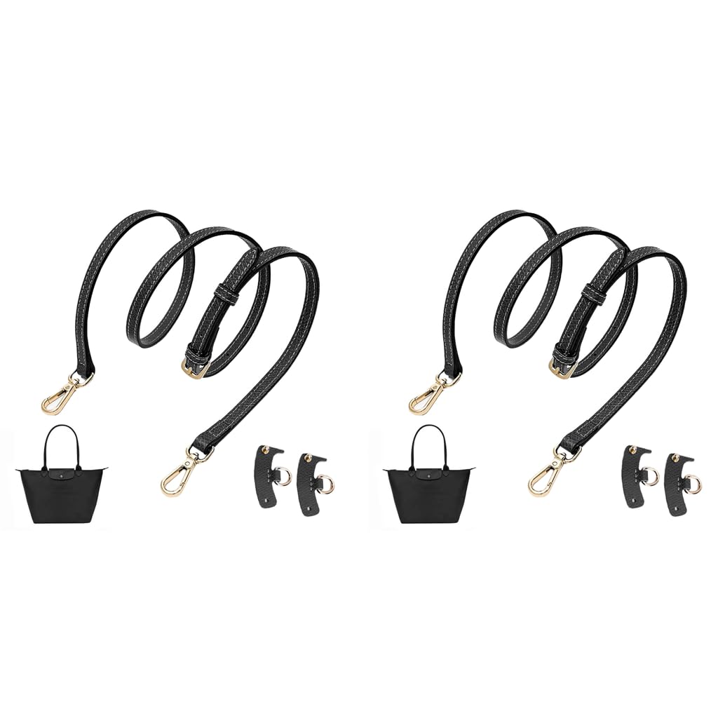 PALAY Bag Leather Strap Replacement for Crossbody or Shoulder Bags featuring 47 in Adjustable Quick Release PU Leather Design Black 2PCS