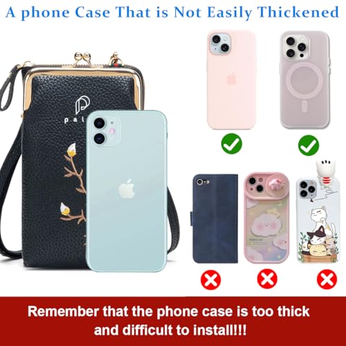 PALAY® Women Crossbody Phone Bags for Max 7.5 Inch Mobile Holder Pocket PU Leather Sling Purse for Girls Mini Shoulder with Multi Card Slots 3 PCS