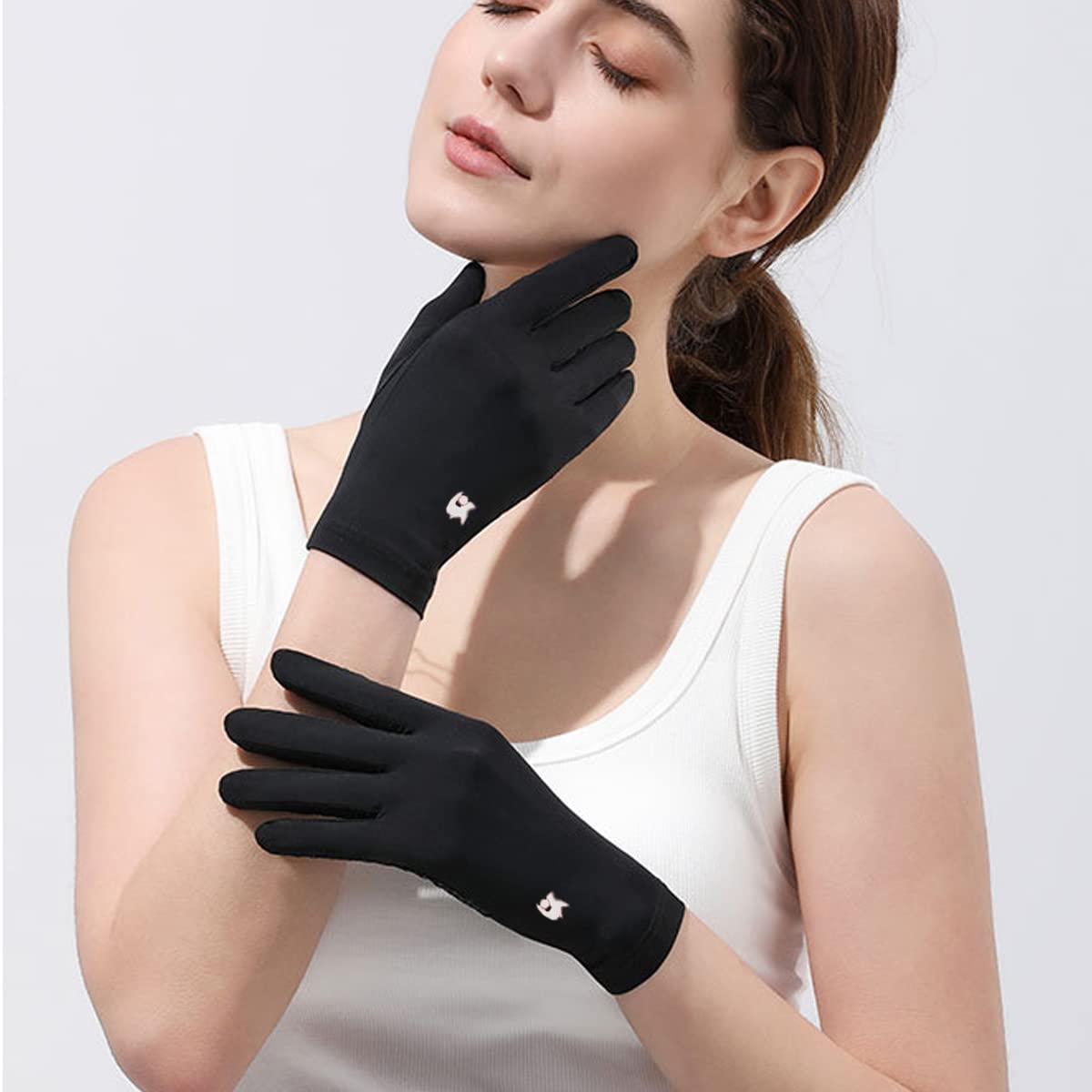 PALAY Hand Gloves for Bike Riding with UPF 50 Sun Protection 21cm Ice Silk for Women