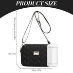 PALAY Phone Sling Bag with Triple Layer Zip Compartments and Detachable Strap 20x8x13cm Black