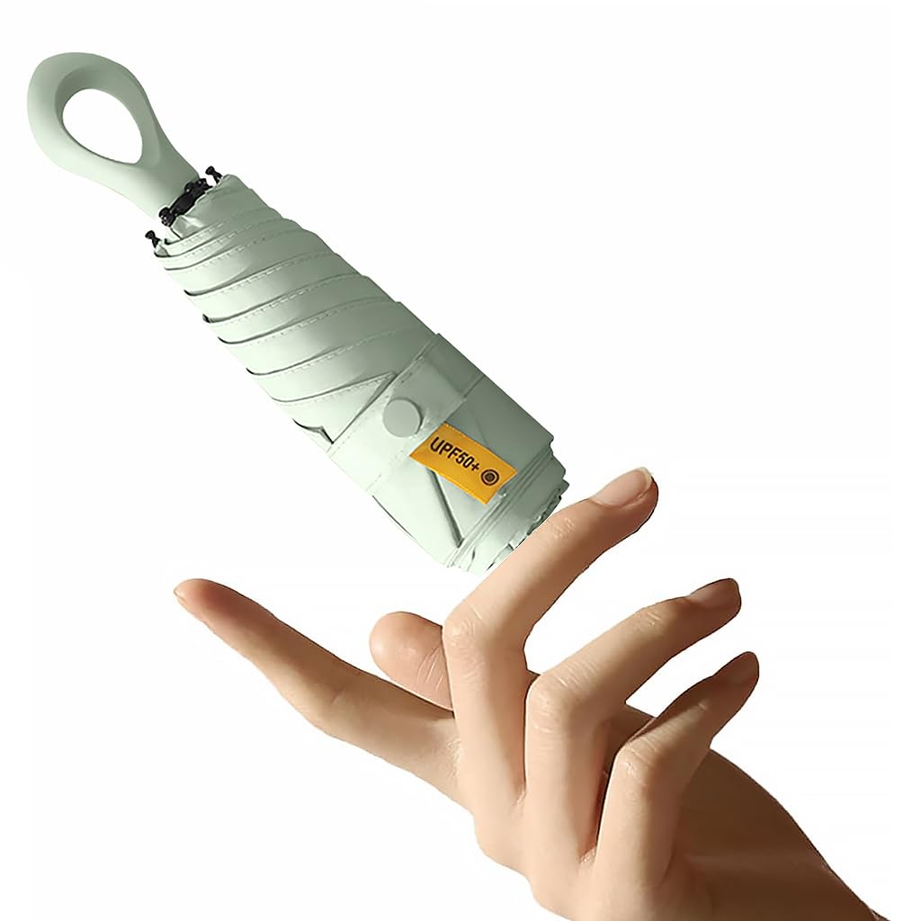 PALAY® Mini Sun Umbrella UPF 50+ Sun Protective Sun Umbrella with Black Liner 6 Strong Ribs Design Fashion Outdoor Folding Umbrella Travel Lightweight Umbrella