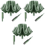 PALAY Auto 3 Fold Large Umbrella for Travel with 50in Canopy and 10 Dual Ribs | Green UV Shield