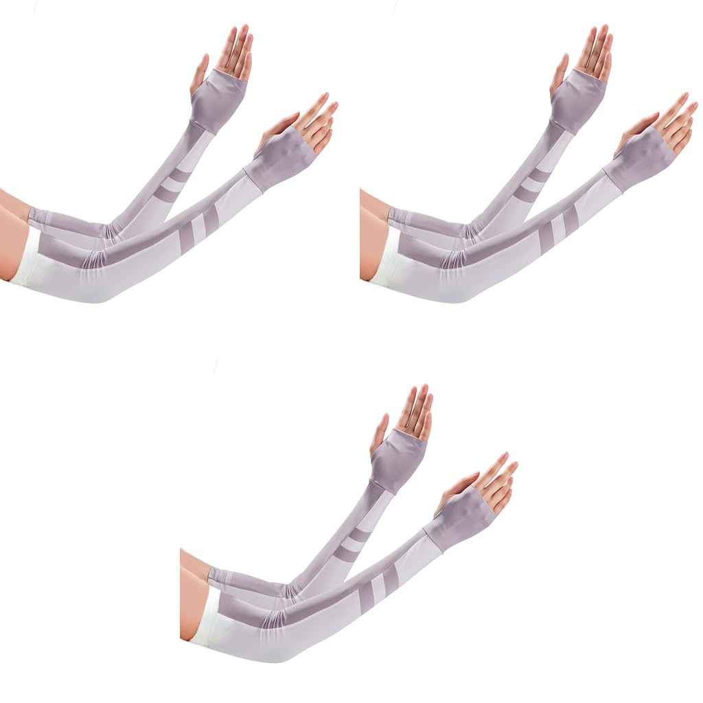 PALAY Arm Sleeves for Women UPF 50 Sun Protection featuring Thumb Hole Design | 3 PCS