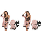 PALAY Women Lingerie Set for Intimate Nights featuring Silk Lace Robe and Bra Thong 8PCS