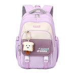 PALAY® School Backpack Multi Compartment Schoolgirls Backpack Khaki Cute Cartoon Backpack Casual Travel Backpack Padded Shoulder Strap Students Book Bag Carry-on Backpack
