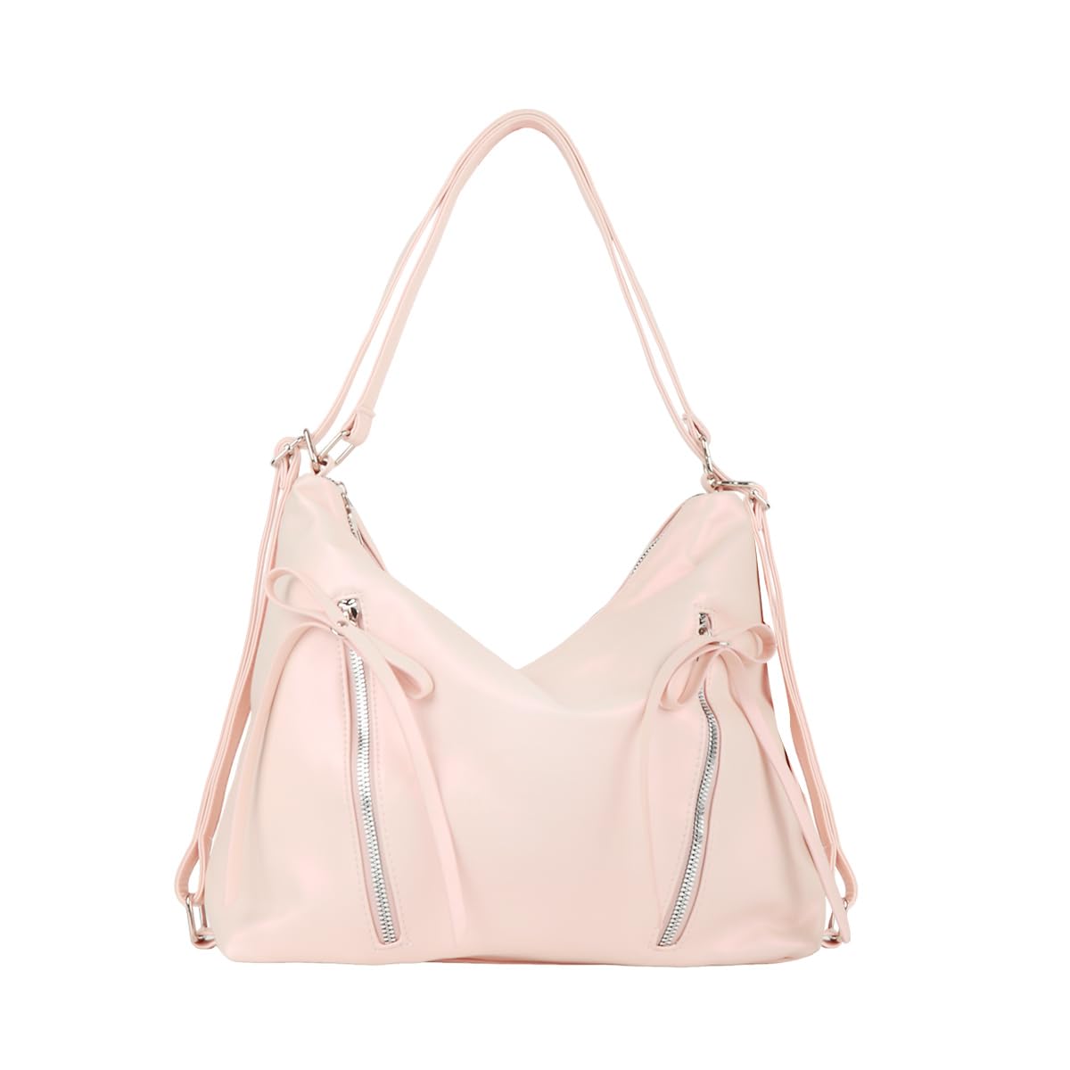 PALAY Shoulder Bag for Women featuring Detachable Strap and 34x10x26cm Spacious Design | Pink PU Bow Tote
