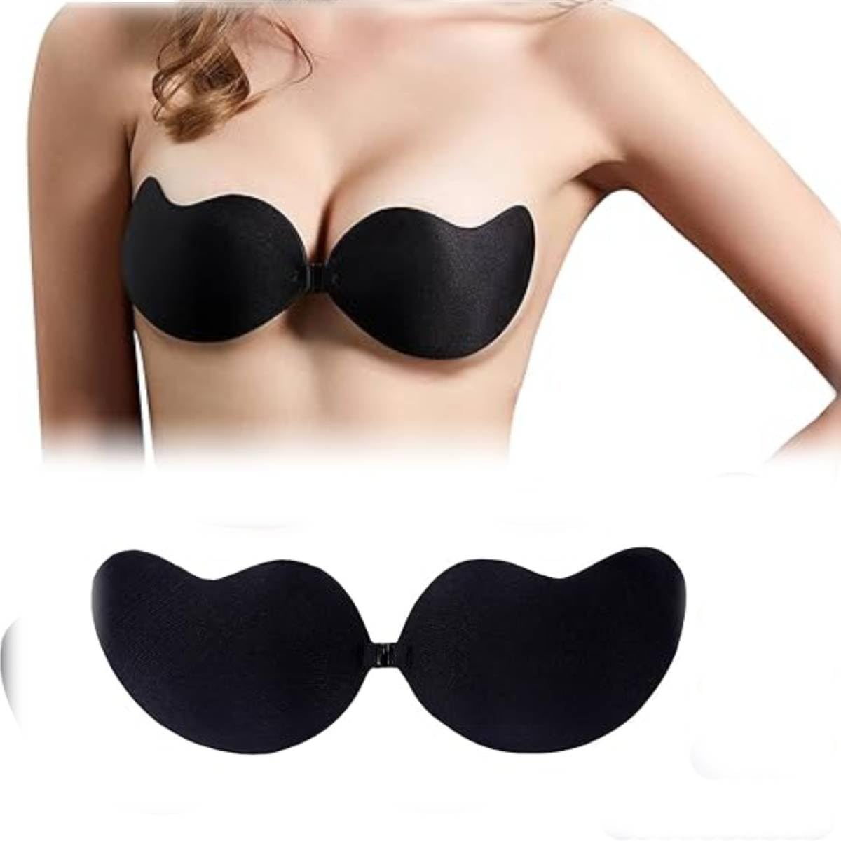 PALAY Sticky Bra for Backless Outfits with 3D Invisible Push Up Design | Reusable Nylon Adhesive Bra for Women