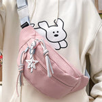 PALAY Waist Bag for Travel with Double Layer Storage featuring Waterproof Nylon Pink Design