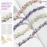 PALAY® Bra Straps for Women Fancy Straps for Bra, 2 Pairs Embroidered Floral Stretchy Adjustable Lingerie Strap Replacement For Off Shoulder Tops Dress Evening Dress