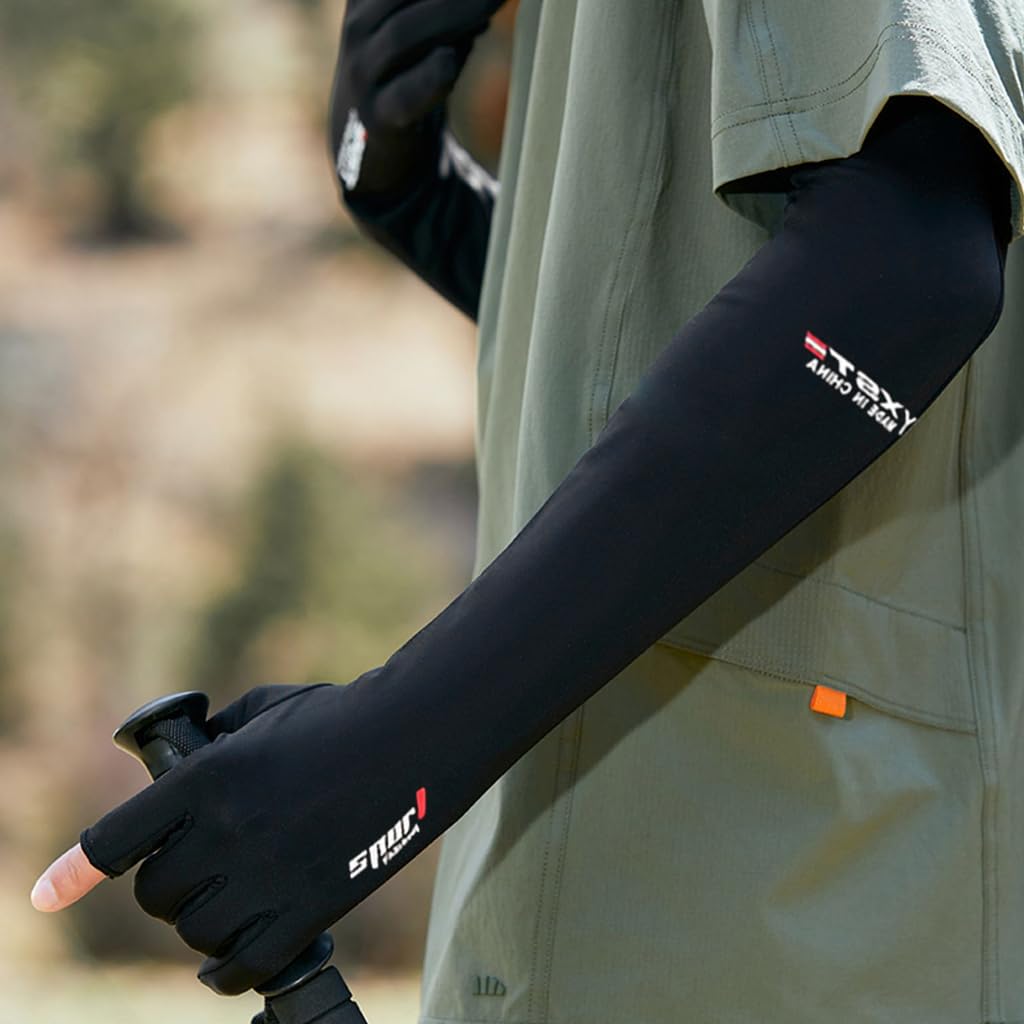 PALAY Hand Gloves for Sun Protection featuring Non Slip Palm and Ice Silk Cooling Sleeves