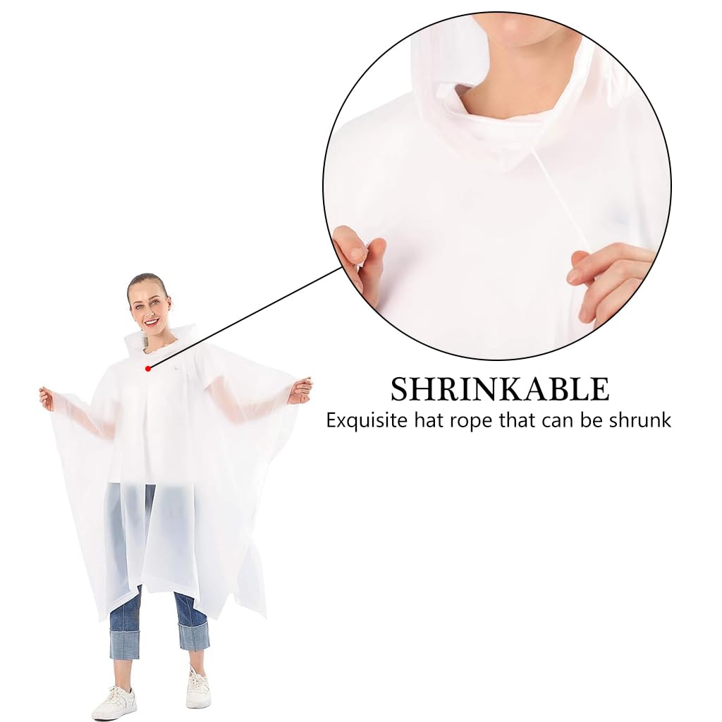 PALAY Reusable EVA Raincoats for Camping and Hiking featuring Drawstring Hood | One Size 50 in