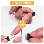 PALAY Rubber Pin Backs for DIY Crafts with Push Pull Locking Design 50 Pairs 10mmx9mm