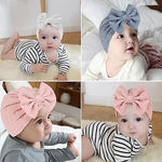 PALAY® 3pcs Cap for Baby Girl Boy,Lovely Bow Caps for Babies,Soft Warm Baby Cap 0-3 Month Stretchy Turban Girl 3-12 Months Infant Hat Newborns Shower Gift X 3