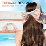 PALAY® Sun Hat for Women, Wide Brim Floral Print Beach Hat for Women with Chin Strap, Large Bow Packable Sun Protection Hats (Lightweight & Breathable) Red