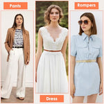 PALAY® Brown Belt for Women Jeans, 5pcs Black Belt for Women Dresses, Fashion Slim Ladies Belts Combo, Versatile PU Leather White Belts, Metal Decorative Buckle