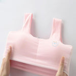 PALAY Training Bras for Teen Girls with Non Wired Support and Cotton Comfort 4 Pack | Seamless Bralettes for Ages 8 14