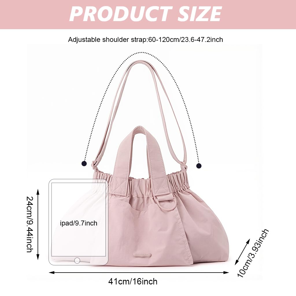 PALAY Crossbody Bag for Women featuring Extra Open Pocket in Pink Waterproof Nylon | Ideal for Travel and Outdoor