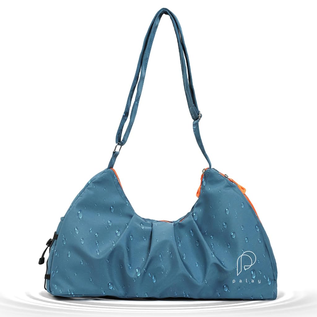 PALAY Gym Bag for Travel and Fitness with Shoe Compartment and Waterproof Nylon Design | Blue