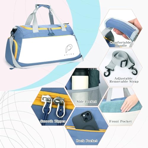 PALAY® Travel Bags for Luggage Multi Pocket Sports Duffle Women with Wet Shoe Compartment Weekender Overnight Gym 2PCS