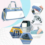 PALAY® Travel Bags for Luggage Multi Pocket Sports Duffle Women with Wet Shoe Compartment Weekender Overnight Gym 2PCS