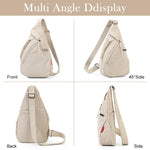 PALAY Chest Bag for Everyday Use with Zipper Pouch and Handle in Beige | Unisex Sling