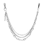 PALAY Pants Chain with Clip Fastening for Punk Dancer and Biker Style | 60–80cm Silver Metal