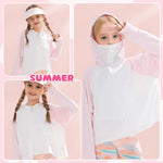 PALAY Kids Sunscreen Jacket for Outdoor Play with Zip Up Closure and Wide Brim Hat | UPF 50+ Sun Protection for Girls Aged 8-9