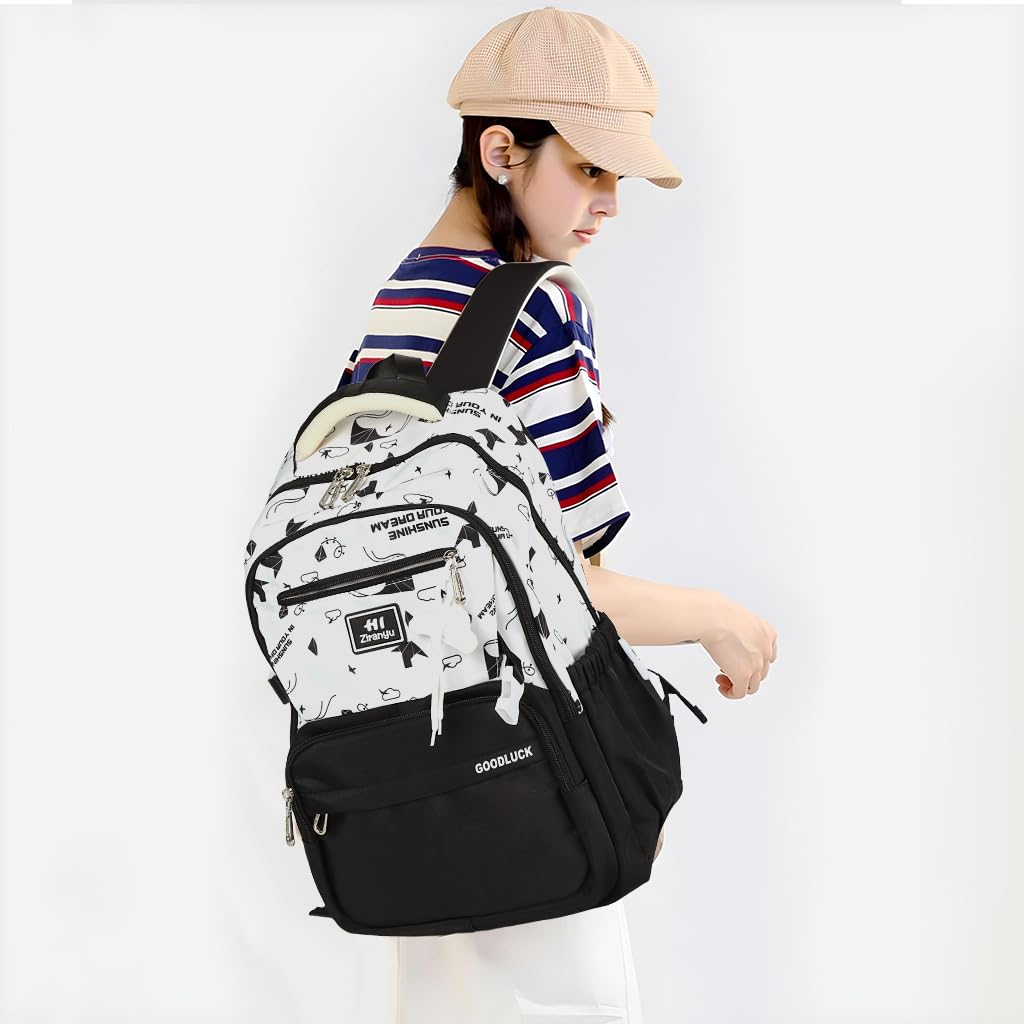 PALAY School Backpack for Teen Girls with 15 inch Laptop Compartment and Trolley Strap | Polyester Bag for Travel