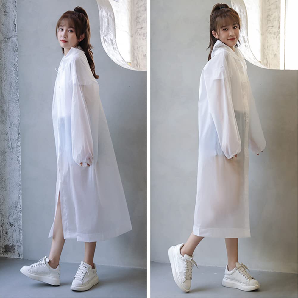 PALAY Rain Coat for Outdoor Use with Snap Button Closure and Drawstring Hood | 6PCS EVA Waterproof Free Size Black