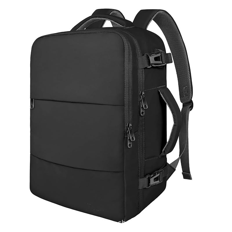 PALAY® Laptop Backpack 15.6'' Laptop Travel Backpack with Dual Handle Design,Padded Shoulder Straps,Flight-Approved Luggage with Trolley Handle Strap Stylish Business Black