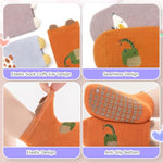 PALAY® Juego de 5 pares de calcetines para bebé, calcetines antideslizantes para recién nacidos de 1 a 3 años, calcetines de tobillo con agarre antideslizante y suelas antideslizantes para bebés