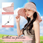 PALAY® Womens Sun Hat for Woman, Wide Brim Beach Hat for Women Stylish UV Protection Sun Visor Hats Ladies Travel, Fishing, Gardening - Neck Flap Design, Packable, Breathable Pink