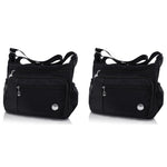 PALAY Women Shoulder Bag for Everyday Use with Multi Pocket Design and Adjustable Strap Black 2 PCS