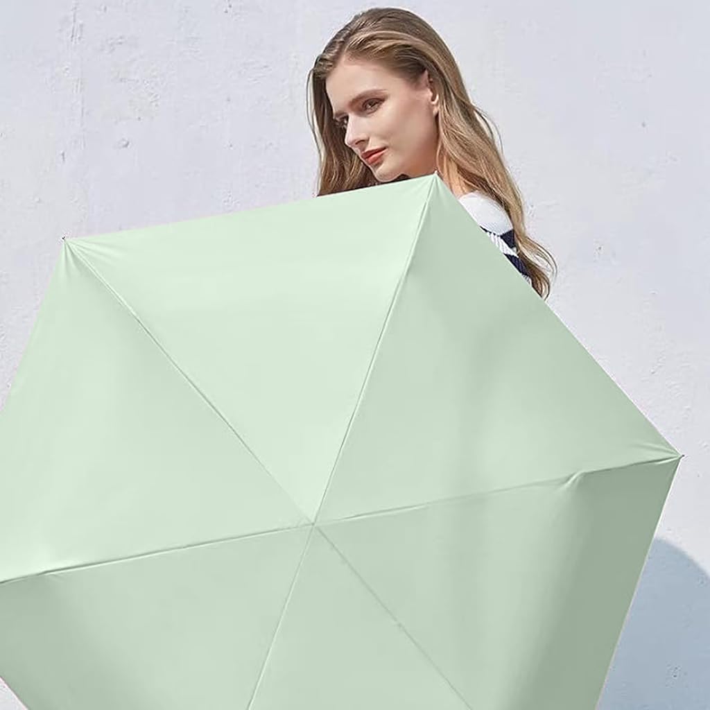 PALAY® Mini Sun Umbrella UPF 50+ Sun Protective Sun Umbrella with Black Liner 6 Strong Ribs Design Fashion Outdoor Folding Umbrella Travel Lightweight Umbrella