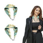 PALAY Neck Scarf for Women with Magnetic Buckle Featuring Golden Charms | 2 PCS Satin Silk-Feel Accessory