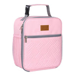 PALAY Silicone Lunch Bag for Work and School featuring Bottle Holder and 22x11x26cm Storage | Pink Insulated Cooler for Women and Kids