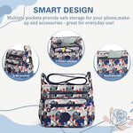 PALAY® Women Crossbody Bag Waterproof Nylon Multi-Layer Crossbody Bag Casual Satchel Bag Shoulder Bag Messenger Bag Travel Crossbody Bag