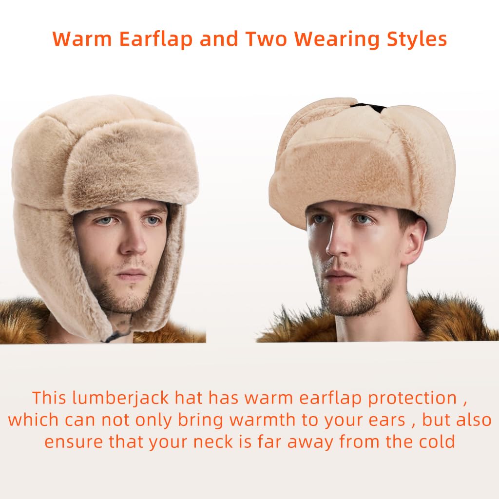 PALAY® Winter Warm Hat Trapper Hat Fleece Warm Hat Motorcycling Hat Unisex Windproof Winter Cap for Men and Women Fashion Plush Trapper Hat Christmas Gift