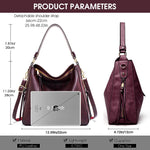 PALAY Tote Bag for Women with Large Capacity and Detachable Straps in Purple | PU Leather