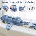 PALAY Shark Blanket Pajamas for Adults with Open‑Mouth Design and Soft Flannel | Fits 155‑168 cm 3 PCS