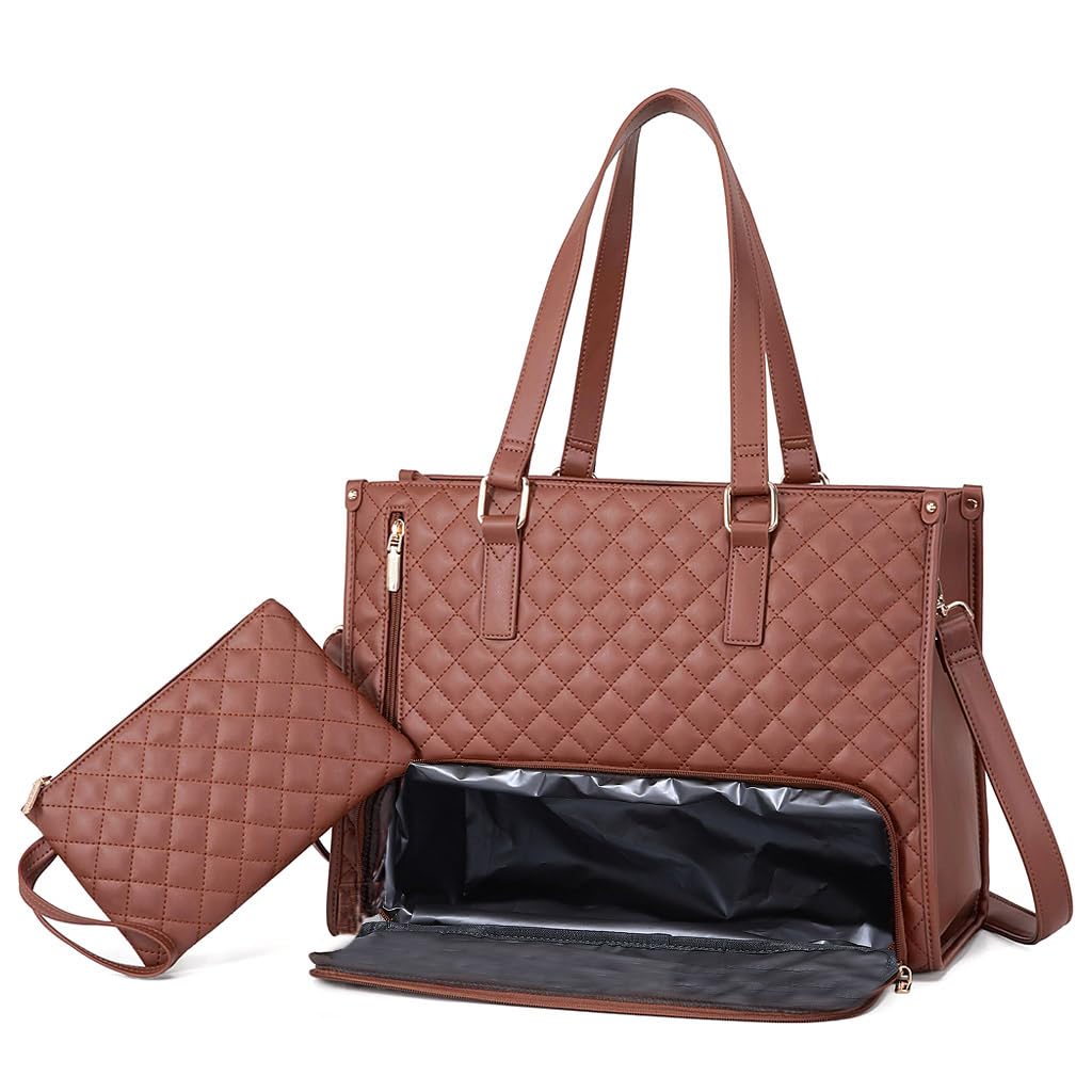 PALAY Tote Bag for Women with Insulated Lunch Compartment and Detachable Strap | Travel and Office Use