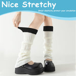 PALAY Leg Warmers for Women featuring Ribbed Knit Two Tone Design 42–44cm Length | Soft Polyester Comfort