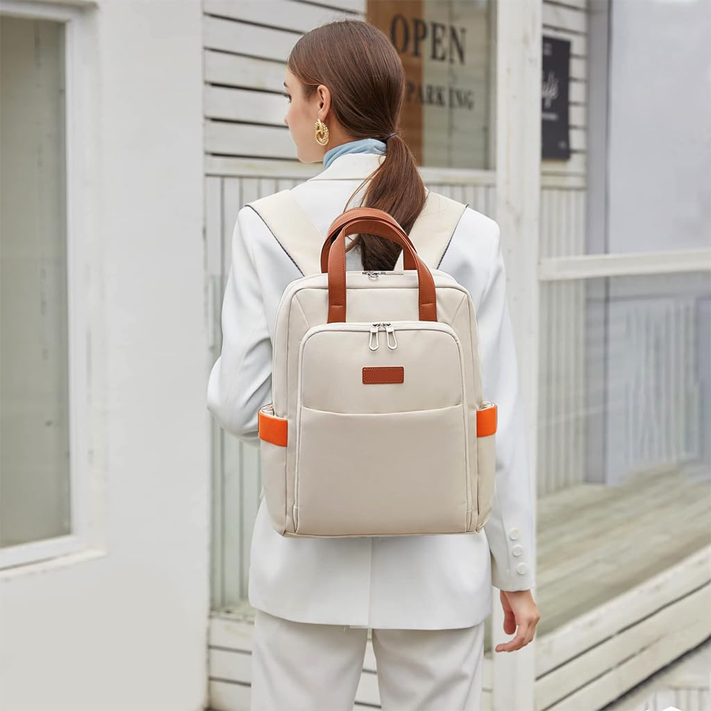 PALAY® Laptop Backpack for Women Fashion Casual Backpack 15.6 inches Laptop Backpack with Handle Double Layer Waterproof Oxford Cloth Travel Backpack Office Laptop Bag, 30x12x41cm