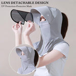PALAY Cap for Women Summer with Detachable Face Cover and Lenses for Outdoor Sun Protection
