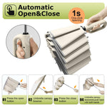 PALAY Large Umbrella for Travel with 50 in Canopy and Carabiner Handle | Beige UV Protection