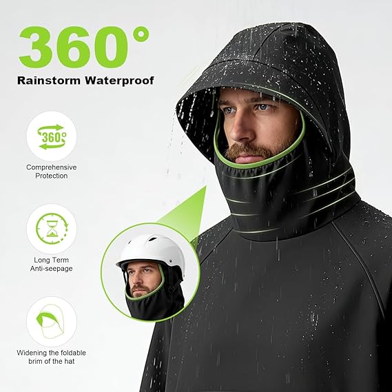 PALAY® High Collar Motorcycle Raincoat with Hood