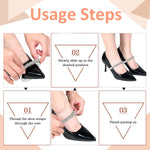 PALAY Shoe Straps for Heels with Elastic Anti Slip Design featuring Rhinestone Band | 2 Pcs