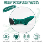 PALAY® Floor Socks Cartoon Crocodile Mid-calf Socks Knit Warm Winter Socks Household Non-slip Cozy Socks for Pajama Party Christmas Gift for Women Teens(Green, One Pair)