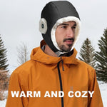 PALAY Thermal Winter Ski Hat for Men with Adjustable Earflap and Cotton Fleece Liner | Windproof Black Cap for Outdoor Sports